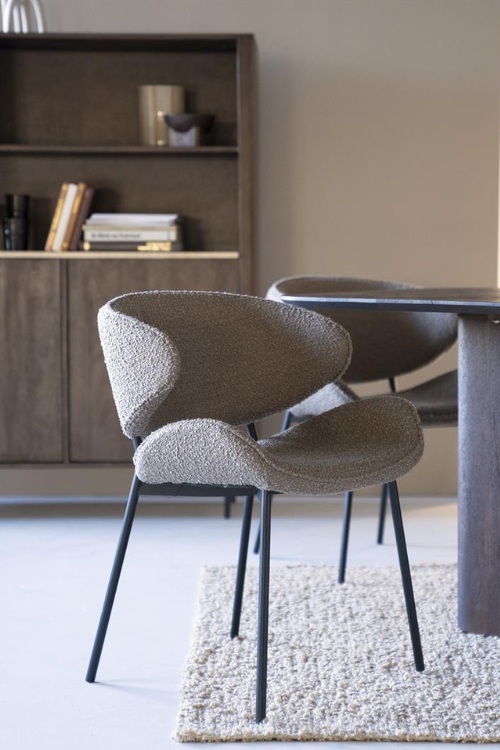 Eetkamerstoel Tess blouce stof bruin