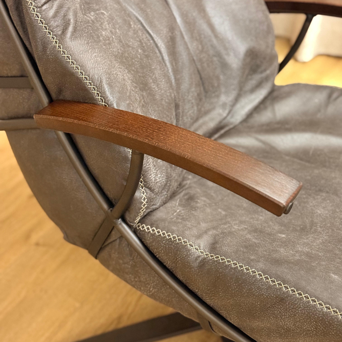 Draaifauteuil Erika - Open leer donkerbruin