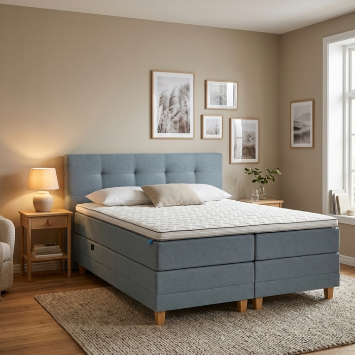 Boxspring Vento 180x200 cm - Elektrisch - Blauw