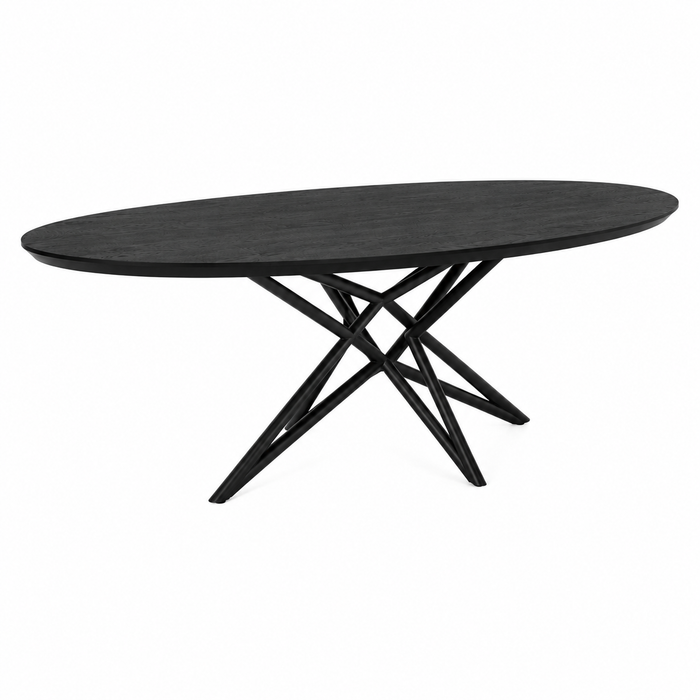 Eetkamertafel Alfeld - Ovaal - Zwart - Eikenhout