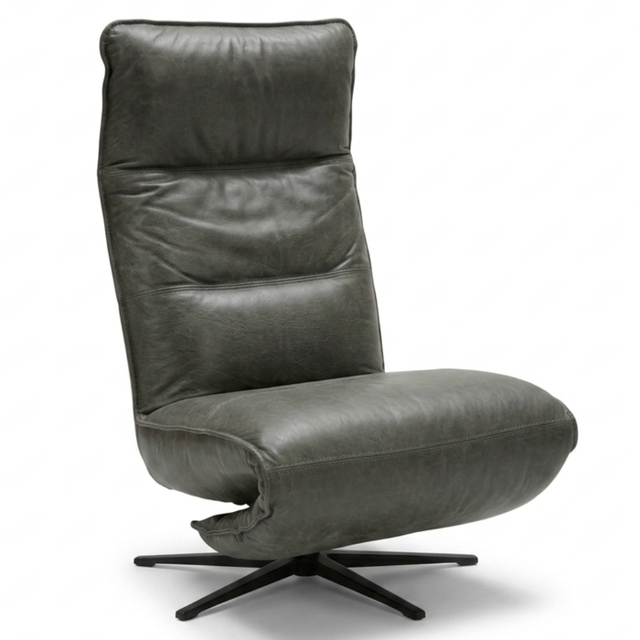 Relaxfauteuil Macumba 2-Motorig Met Accu - Open Leer Donkergroen