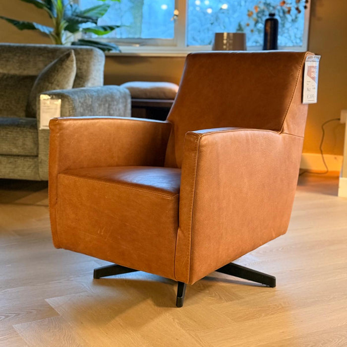 Draaifauteuil Eva - Open Leer Cognac