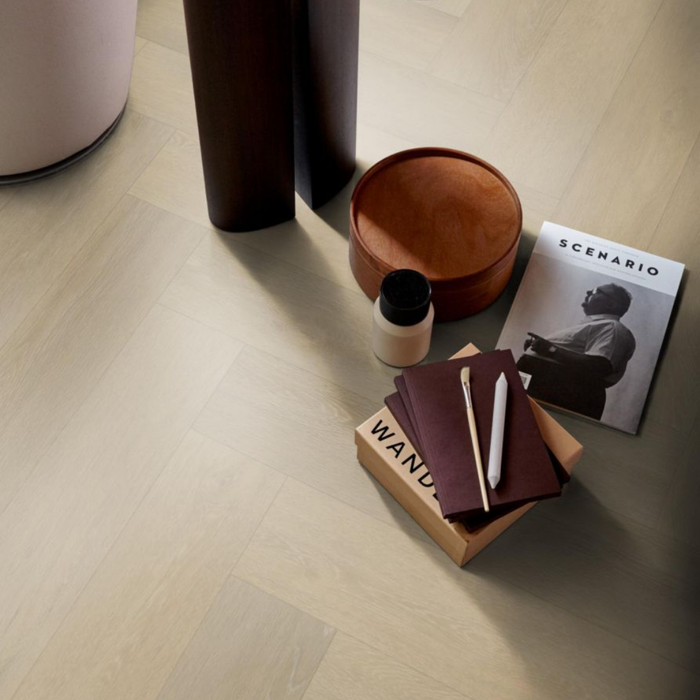 PVC Herringbone dryback natural