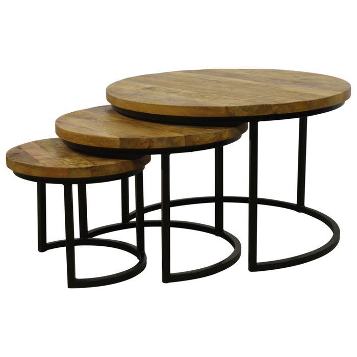Salontafel Set Tom 3-Delig - Mangohout