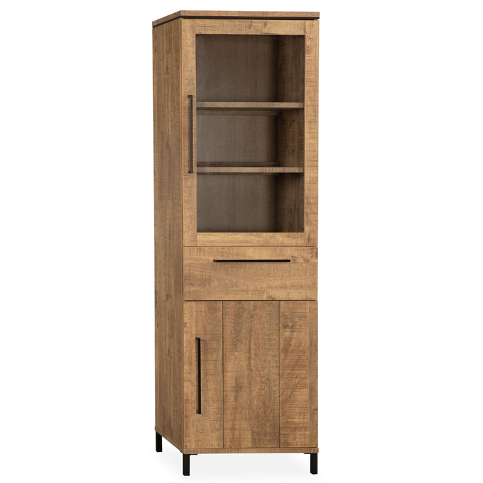 Vitrinekast Leonardo 1 Deur Glas 1 Deur 1 Lade - Mango