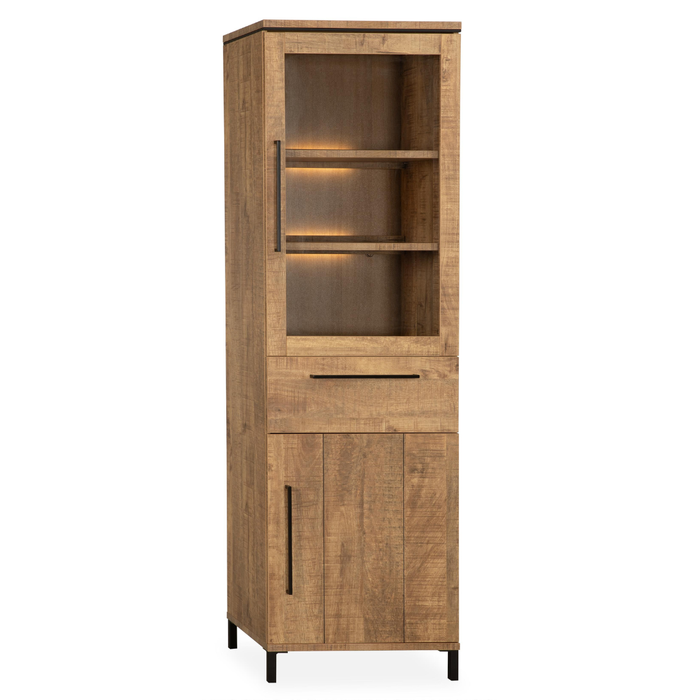 Vitrinekast Leonardo 1 Deur Glas 1 Deur 1 Lade - Mango