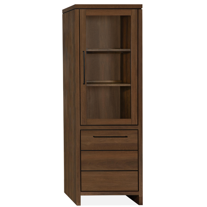 Vitrinekast Sterre Smal Met Verlichting - Dark Almond
