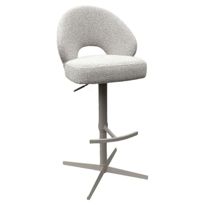 Barkruk Saint Tropez van LABEL51 in Naturel Royal Boucle met taupe metalen onderstel bij Seinen Nieuwleusen