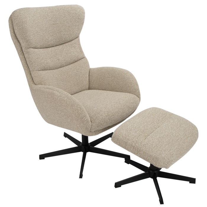 Draaifauteuil Malmo + Hocker | LABEL51