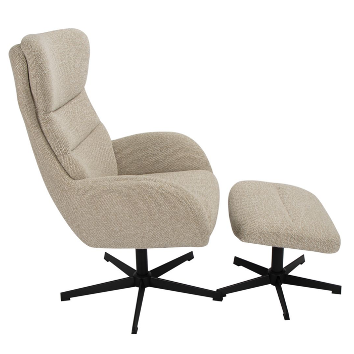 Draaifauteuil Malmo + Hocker | LABEL51