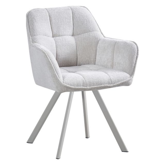 Eetkamerstoel Riley van LABEL51 in Naturel Tresor met taupe metalen onderstel bij Seinen Nieuwleusen