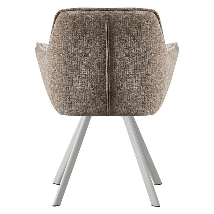 Rug eetkamerstoel Riley van LABEL51 in Retro Taupe Tresor met retro taupe metalen onderstel bij Seinen Nieuwleusen