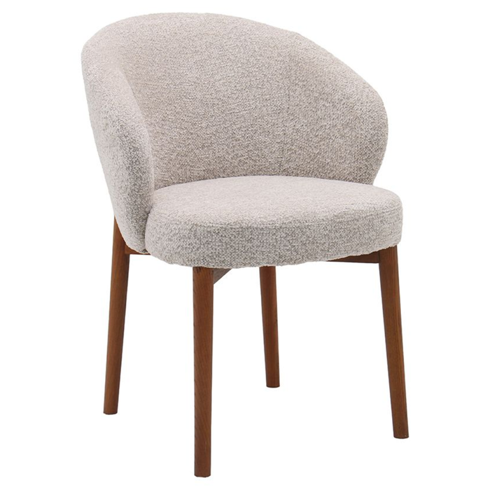Eetkamerstoel Sakiko van LABEL51 in Beige Superb met walnoot eikenhouten onderstel bij Seinen Nieuwleusen