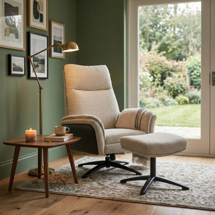 Relaxfauteuil Zenza + Hocker
