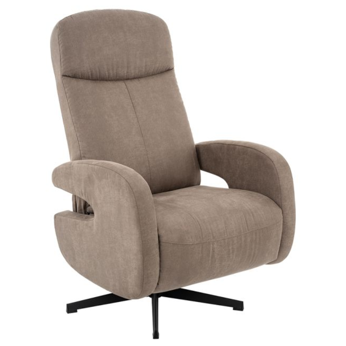 Relaxfauteuil Esbjerg van LABEL51 in Micro Suede taupe bij Seinen Nieuwleusen