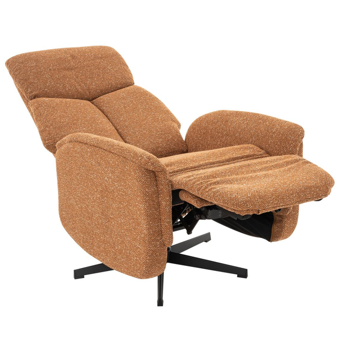 Relaxfauteuil Helsinki met achterover geklapte rugleuning en omhoog gekomen voetsteun